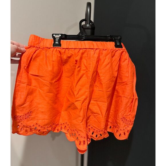 NWT Anthropologie beautiful coral Eyelet Cover-Up Shorts Size MEDIUM. - Picture 4 of 5